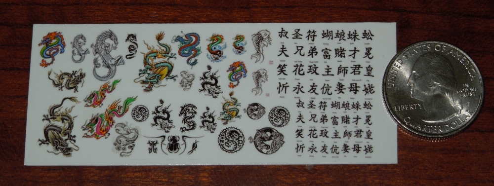 Large Tattoos Waterslide Decals 1//6 Scale Custom Tattoos  for Action Figures