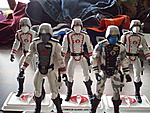 Arctic Crimson Guard Squad 
Officer (blue mask) 
Squad Leader (grey mask) 
Troopers (white masks)